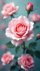 Fototapeta premium Blurred pastel rose pattern, soft focus floral texture, macro, sweet, texture