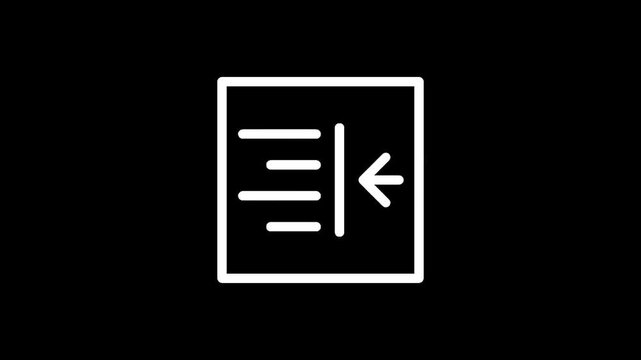Icon representing text indentation adjustment with an arrow pointing inward to the text