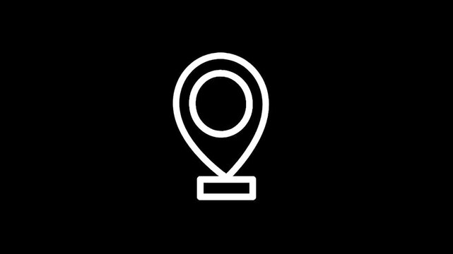 Minimalist white abstract symbol on a black background, representing balance and stability