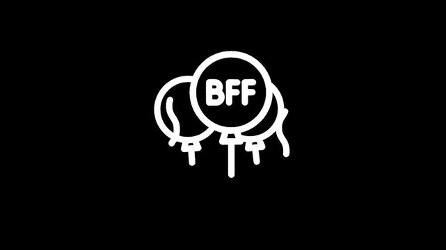 Best friends forever balloons icon, celebrating friendship and connection with a simple graphic