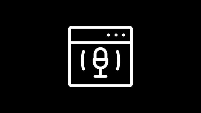 Web browser window displaying a microphone icon with sound waves