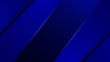 Obraz premium Dark blue abstract background featuring diagonal geometric layers and sharp light reflections for a professional and modern look