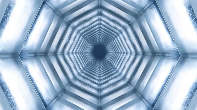 Science visual showing black gas changing to hexagonal ice crystal.