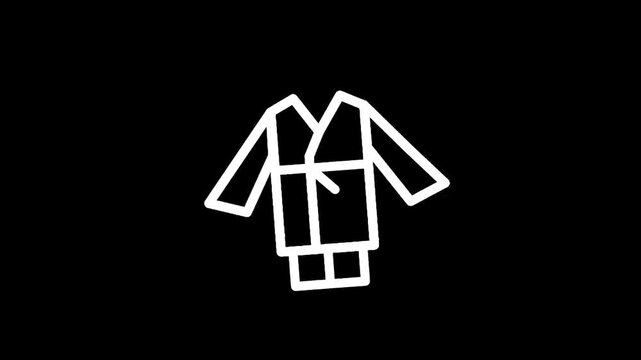 Simple white outline of a martial arts uniform on a black background