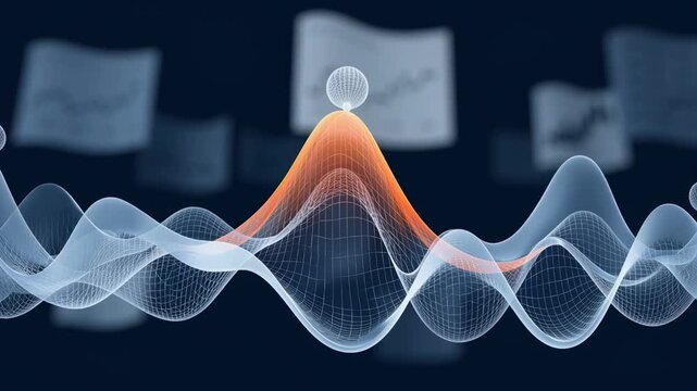 Focused medium shot of a margin call threshold graph highlighting moderate risk levels with outoffocus financial documents in the background.