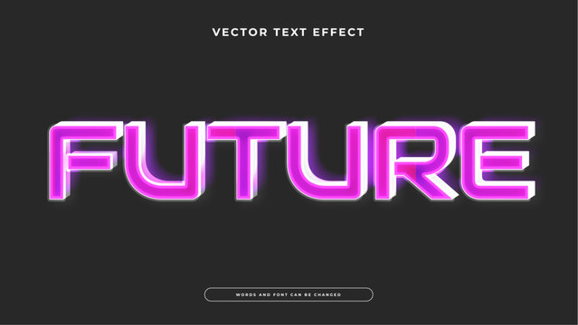 Futuristic neon pink and purple 3D editable text effect with a glowing cyber aesthetic for tech and gaming visuals