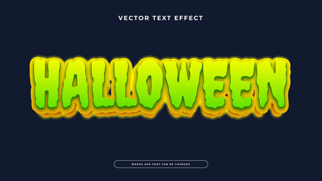 Spooky green slime style text effect with jagged edges and yellow glowing outlines for horror themes