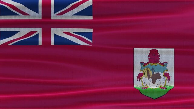 Bermuda flag waving in the wind with high quality fabric texture