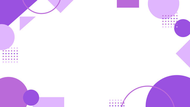 Minimal Purple Geometric Corner Frame 16:9, Transparent Background Elegant Template