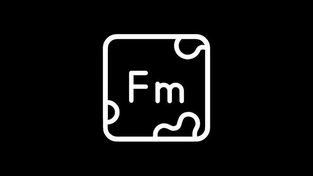 Simple icon representing 100 Fm, possibly indicating a radio frequency or a measurement