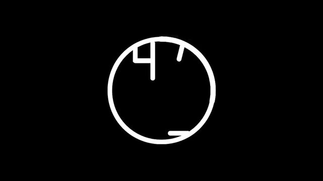 Minimalist white clock face with abstract time indication on black background