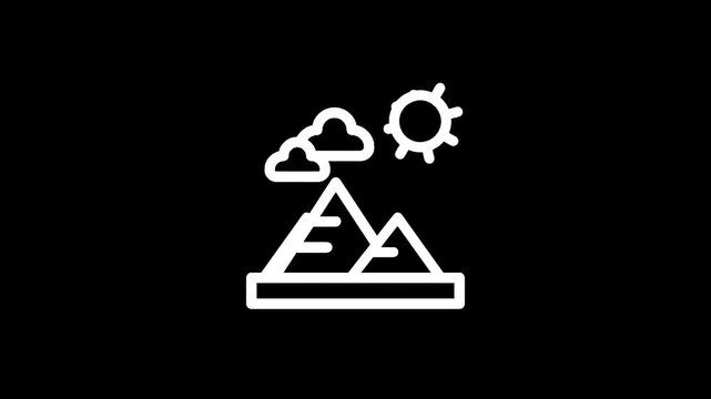 Iconic pyramids under a sunny sky with clouds, representing ancient Egypt