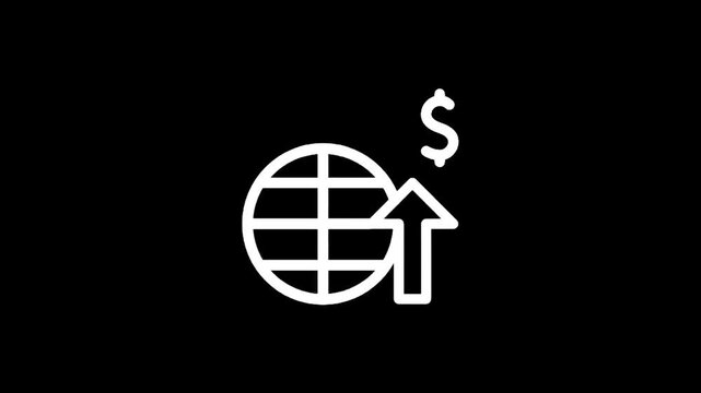 Global financial growth and economic progress symbol with upward arrow and dollar sign