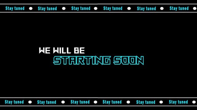 We will be starting soon Text Overlay for Tech-Focused Live Broadcasts