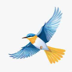 Obraz premium Colorful bird in flight illustration on a white background design element
