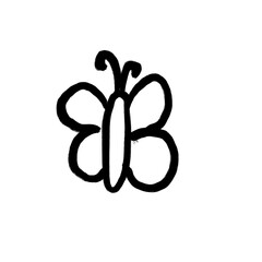 Obraz premium Simple Hand Drawn Butterfly Minimal Line Art Illustration