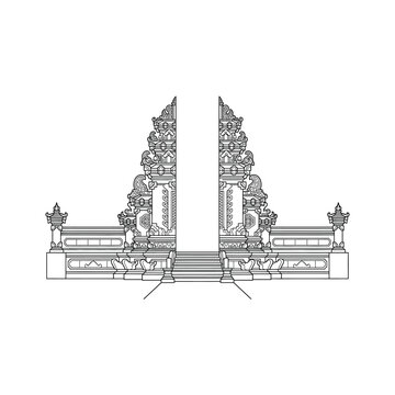 Balinese temple gate entrance architecture.