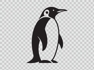 Obraz premium Penguin logo simple animal vector illustration black and white design icon isolated background.