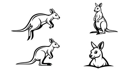 Fototapeta premium Kangaroo Illustrations - A Collection of Australian Wildlife Art.