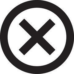 Obraz premium Black, vector, circle, reject, cancel icon, symbol, mark