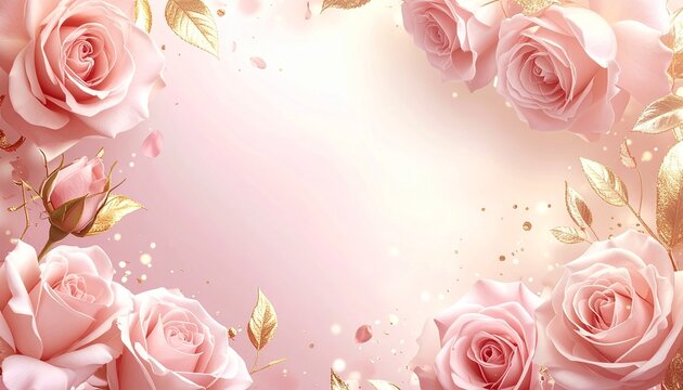 Premium Feminine Rose Gold Theme with Soft Gradient Background for Modern Invitation and Elegant Template Design
