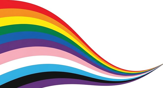Vibrant rainbow wave gradient seamless background with smooth color transition