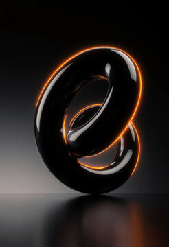 Black abstract torus shape