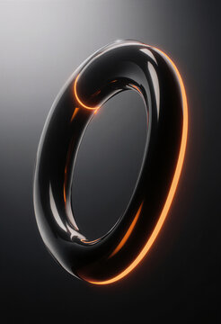 Black abstract torus shape