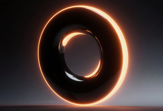 Black abstract torus shape