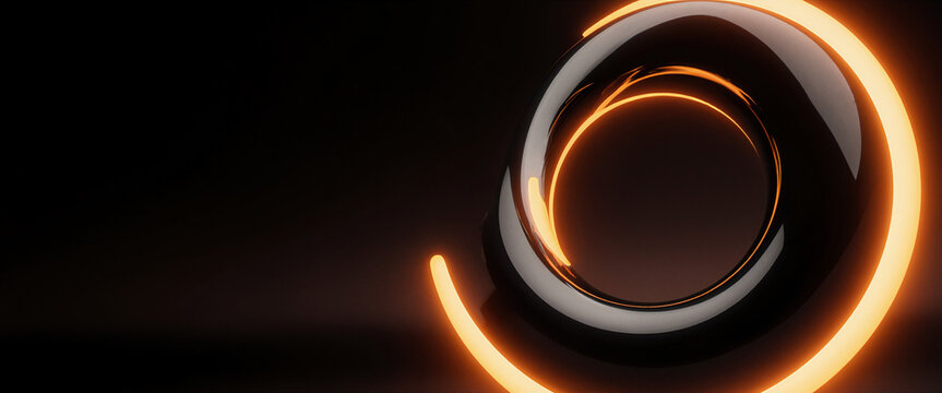 Black abstract torus shape