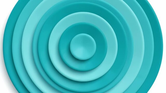 Concentric Circles Abstract Teal Blue Background Animation.