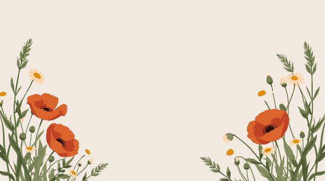 A calming and modern floral illustration with a minimalist style. Ideal for backgrounds, website design, or adding a touch of nature to branding mater