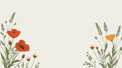Fototapeta premium A minimalist illustration of leaves creates a calming and natural aesthetic. Perfect for backgrounds, website design, or conveying eco-friendly concep
