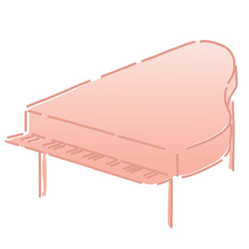 シンプルなピンク色のグランドピアノ