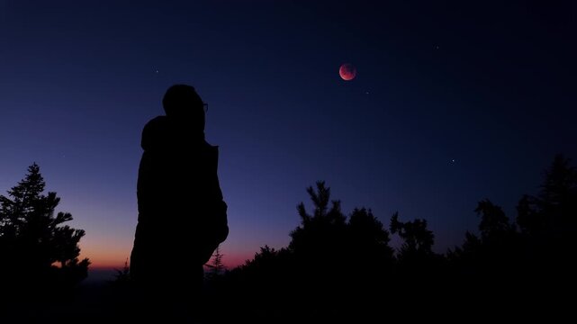Amateur astronomer observing stars, planets, Moon eclipse and other celestial objects.