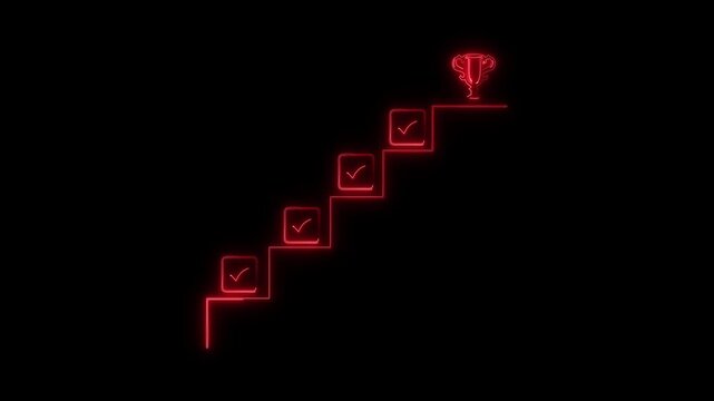 &ldquo;Success, Growth, Level Up, Achievement, Business, Animation, Neon&rdquo;
