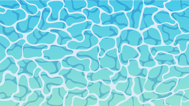 水面のイラスト　青い海　プール　透明感