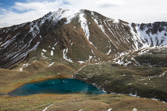View of Caucasus mountains in autumn