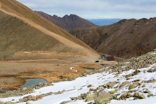 View of Caucasus mountains in autumn