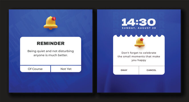 Social Media Reminder Notification Pop Up Template for Instagram Posts