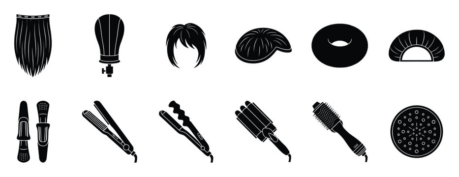 Professional hair styling tools and accessories collection for beauty salons and personal grooming needs, useful for barbershops and fashion businesses