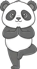 Obraz premium Panda doing yoga tree pose meditation