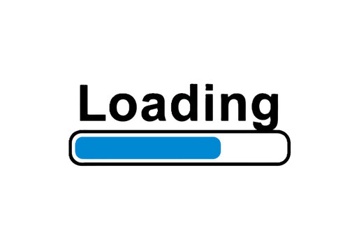 Loading progress bar indicating data transfer or process completion with text overlay