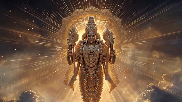 Majestic Lord Venkateshwara Statue with Radiant Aura and Divine Atmosphere  Celebrating Religious Festivals and Spirituality