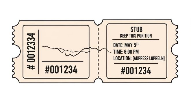 a close up of a ticket stub with a ripped ticket close up ticket stub torn ticket event ticket ticke