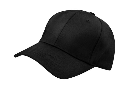 1 Black Basecap isolated on transparent background PNG cut out