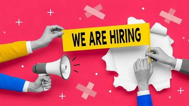 Hiring Recruitment Campaign Concept Featuring Talent Acquisition Workforce Expansion Career Opportunities Human Resources Strategy And Employee Selection Process