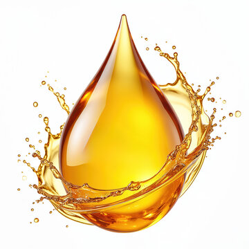 Golden oil drop liquid splash, vitamin d3 k2 supplement concept. Nutriment for body, skin, bone health. Science formula, liquid care droplet.