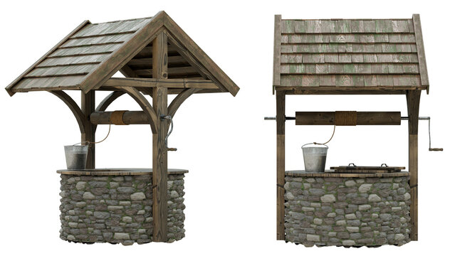 well wooden building to draw water