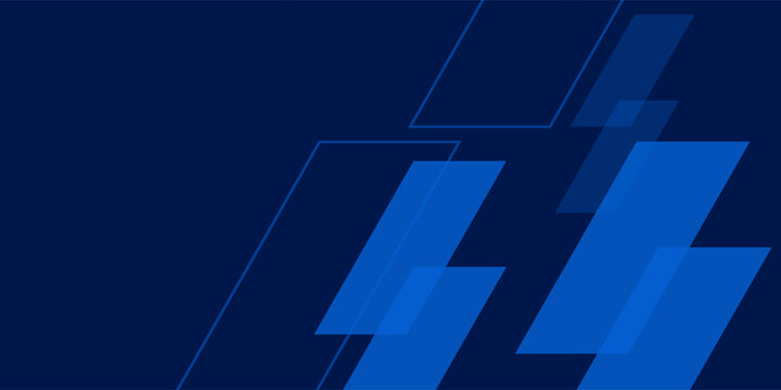 Abstract blue technology background with overlapping geometric parallelogram shapes.
